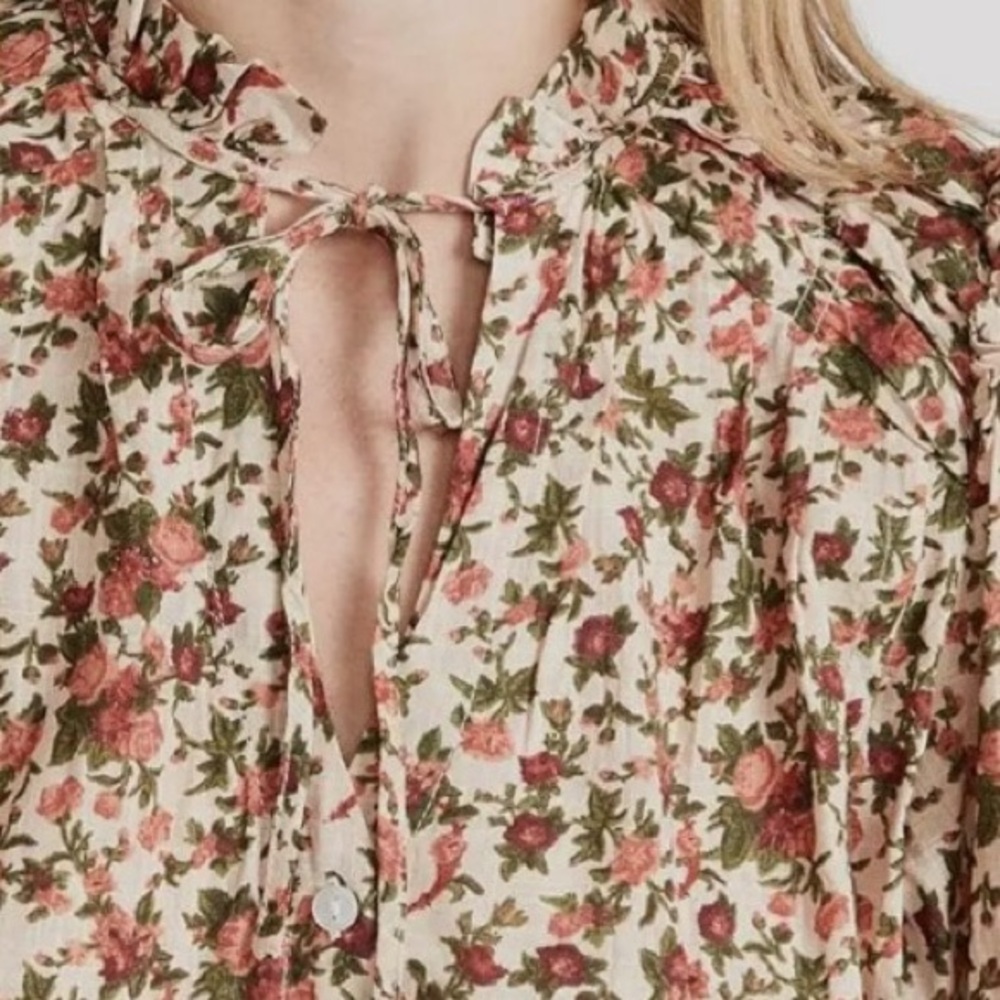 Free People floral blouse size medium